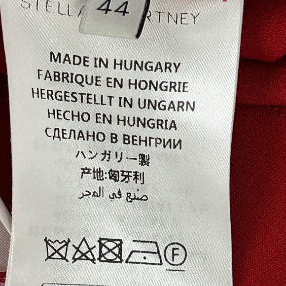 Stella McCartney Deep V Neck Long Sleeve Midi Dress in Red Romance size 44/US 12 - Picture 5 of 16